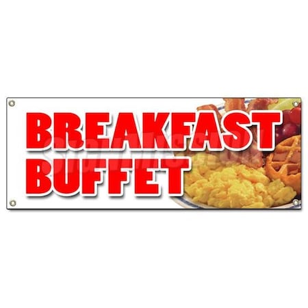 Signmission BREAKFAST BUFFET BANNER SIGN ayce waffle pancake bacon eggs all can eat B-Breakfast Buffet